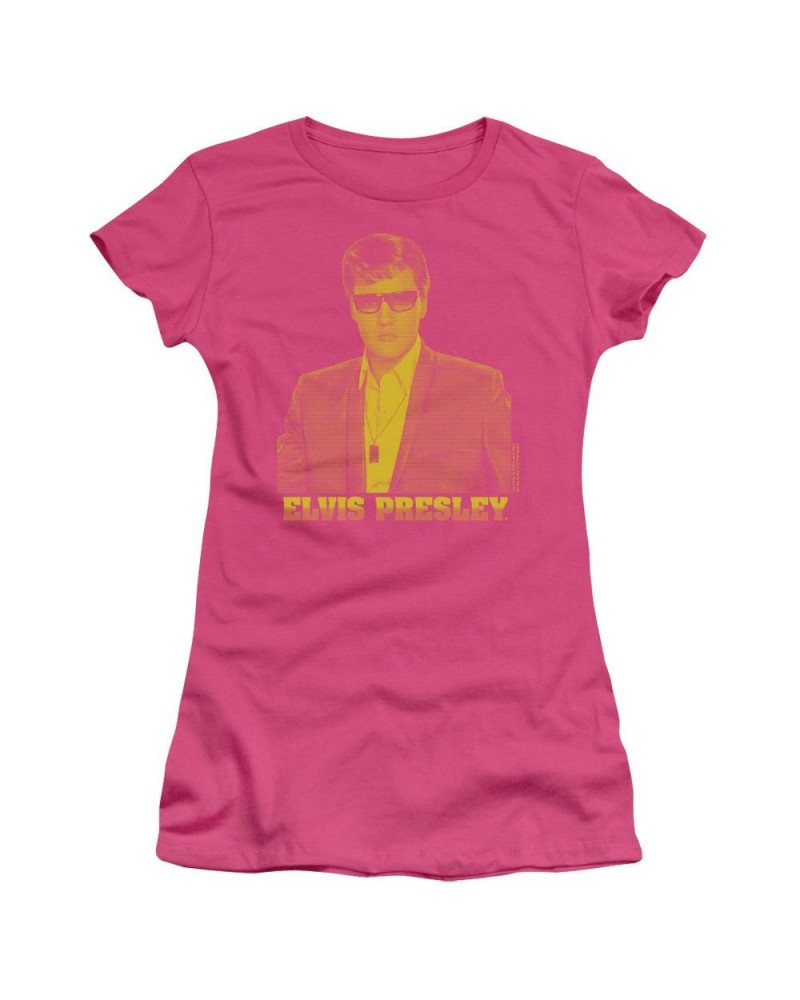 Elvis Presley Juniors Shirt | YELLOW ELVIS Juniors T Shirt $5.10 Shirts